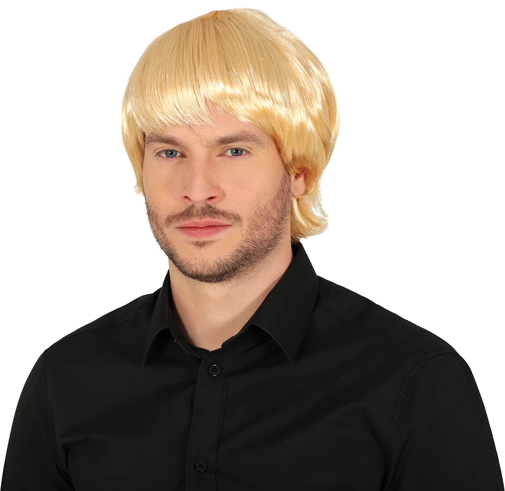Pánska parochňa blond dlhá s ofinou