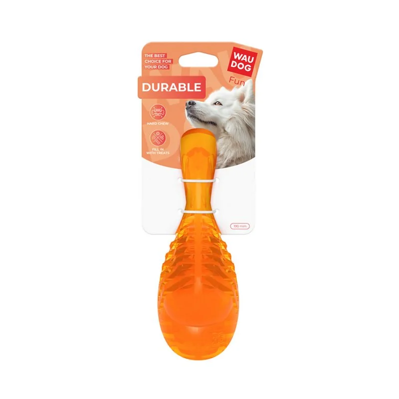 Odolná žuvacia hračka pre psa FUN DURABLE kuracia noha žltá