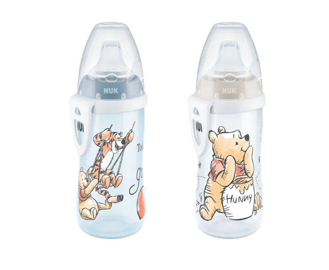 NUK FC Fľaša PP Active Cup DISNEY - Medvedík Pú 1×1 ks, dojčenská fľaša 300 ml