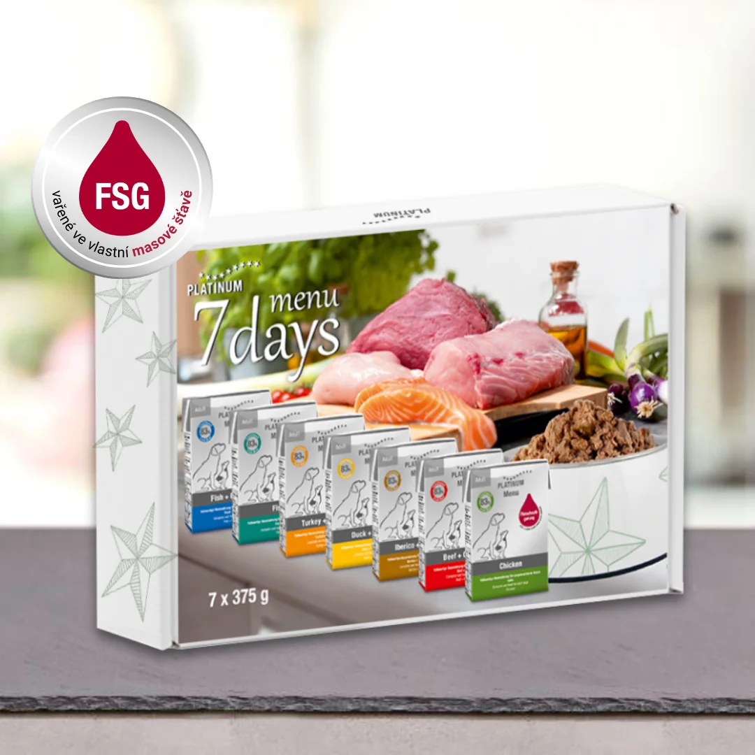 Platinum 7 Days Menu Box kompletné mokré krmivo pre dospelých psov, 2625 g