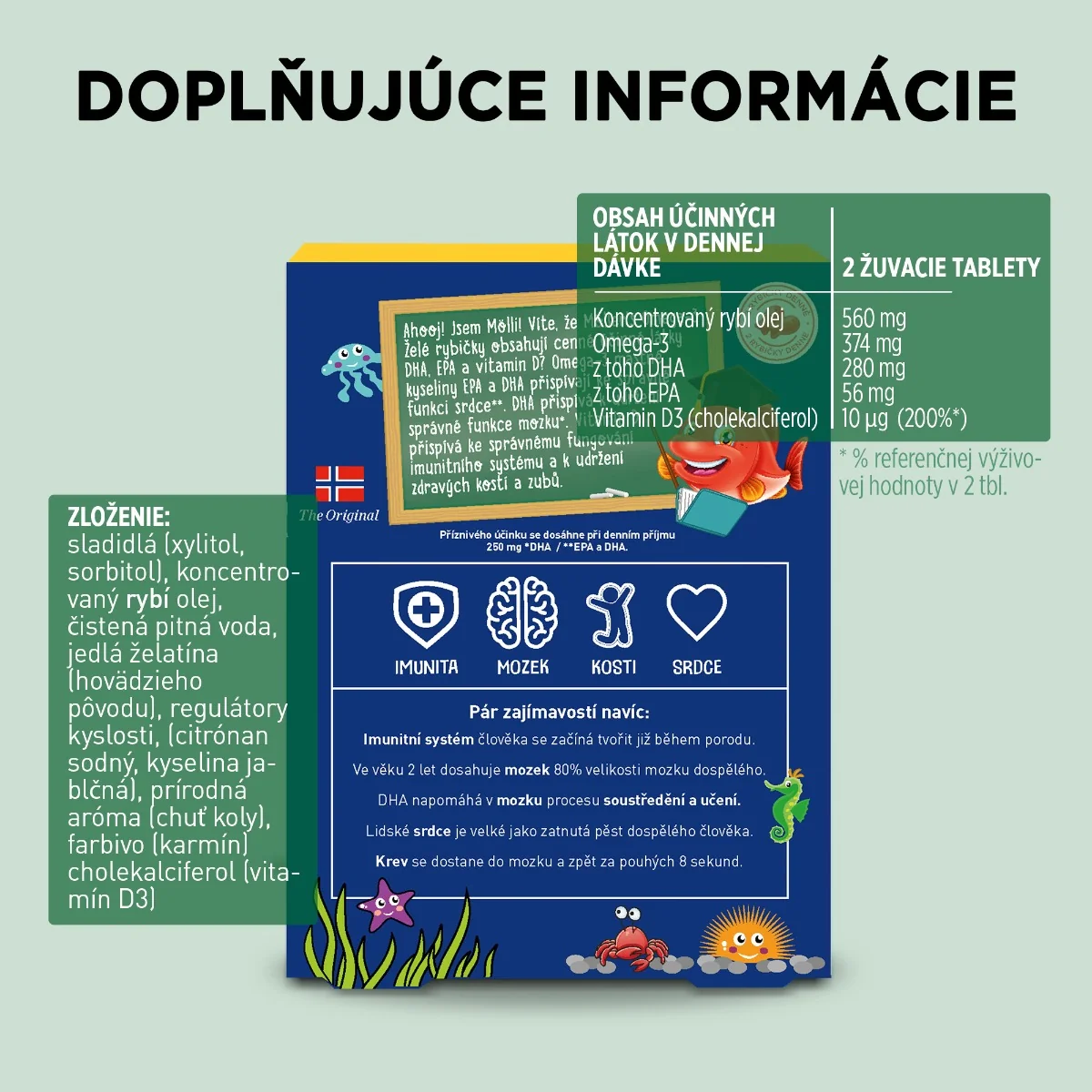 Möller´s Omega-3 Želé rybičky s príchuťou Cola 45 žuvacích želé 45 tbl