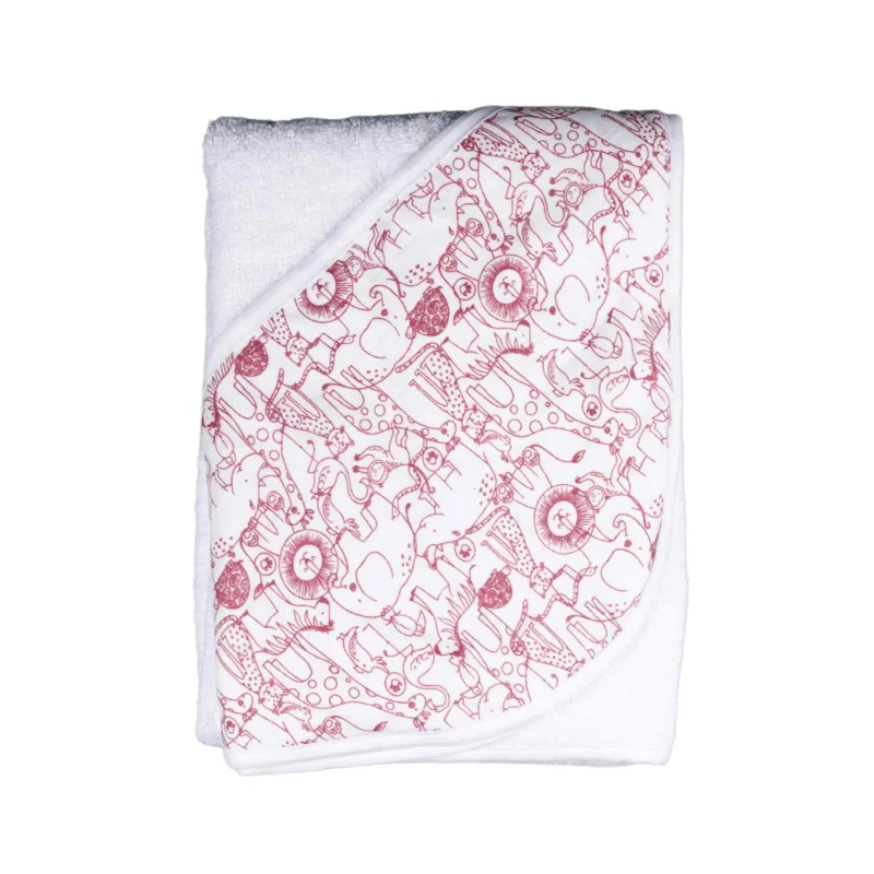 XKKO BMB bambusová froté osuška s kapucňou 90x90 cm Safari W/Mesa Rose