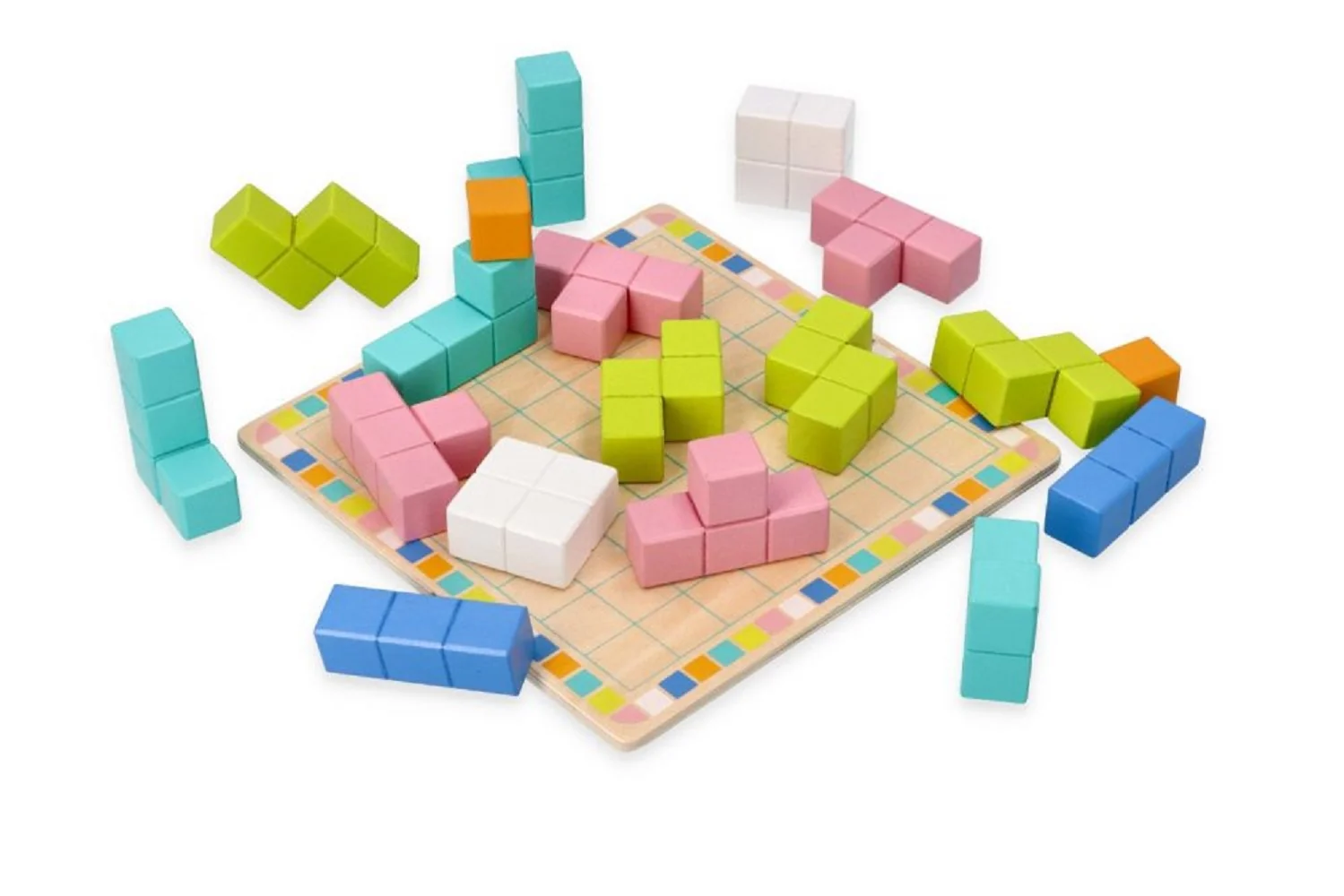 Drevená skladacia hra TETRIS - 19ks