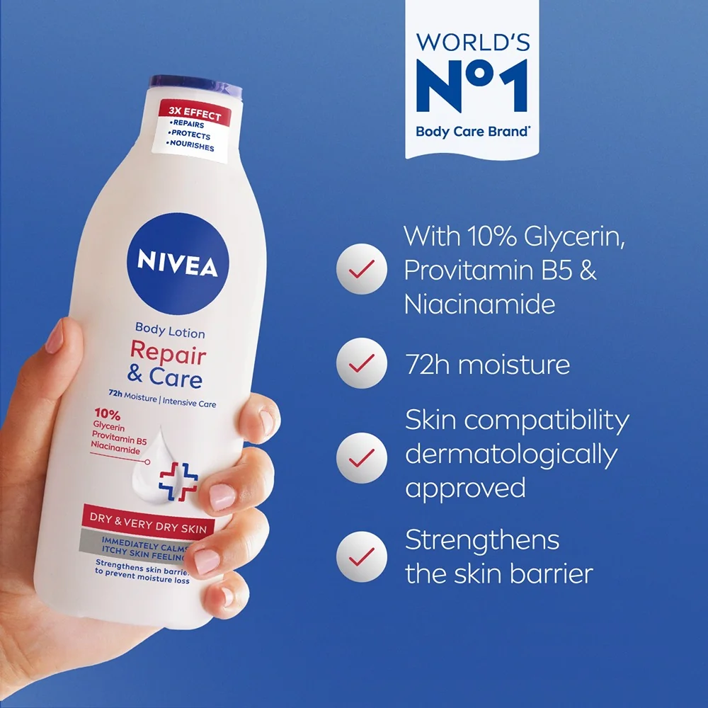 NIVEA TELOVE MLIEKO REGENERACNE REPAIR&CARE 400ML 1×400 ml, telové mlieko