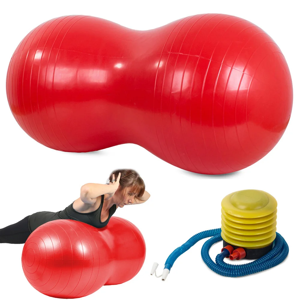 Gymnastická fitness lopta arašidového tvaru, červená, veľká