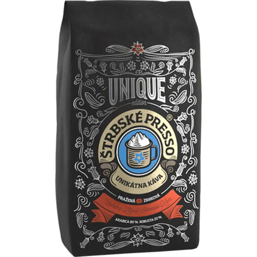 Štrbské Presso Red Unique Zrnková Káva 1×500 g, zrnková káva