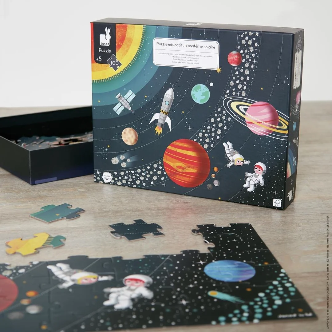 Janod Vzdelávacie puzzle Vesmír a slnečná sústava 100 ks