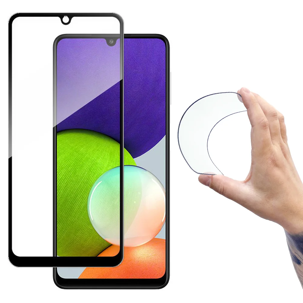 MG Full Cover Flexi Nano Hybrid ochranné sklo na Samsung Galaxy A22 4G, čierne , čierne