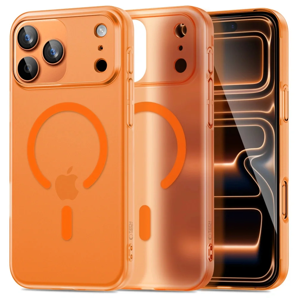 Tech-Protect MagSlim MagSafe kryt na iPhone 17 Pro Max, oranžový
