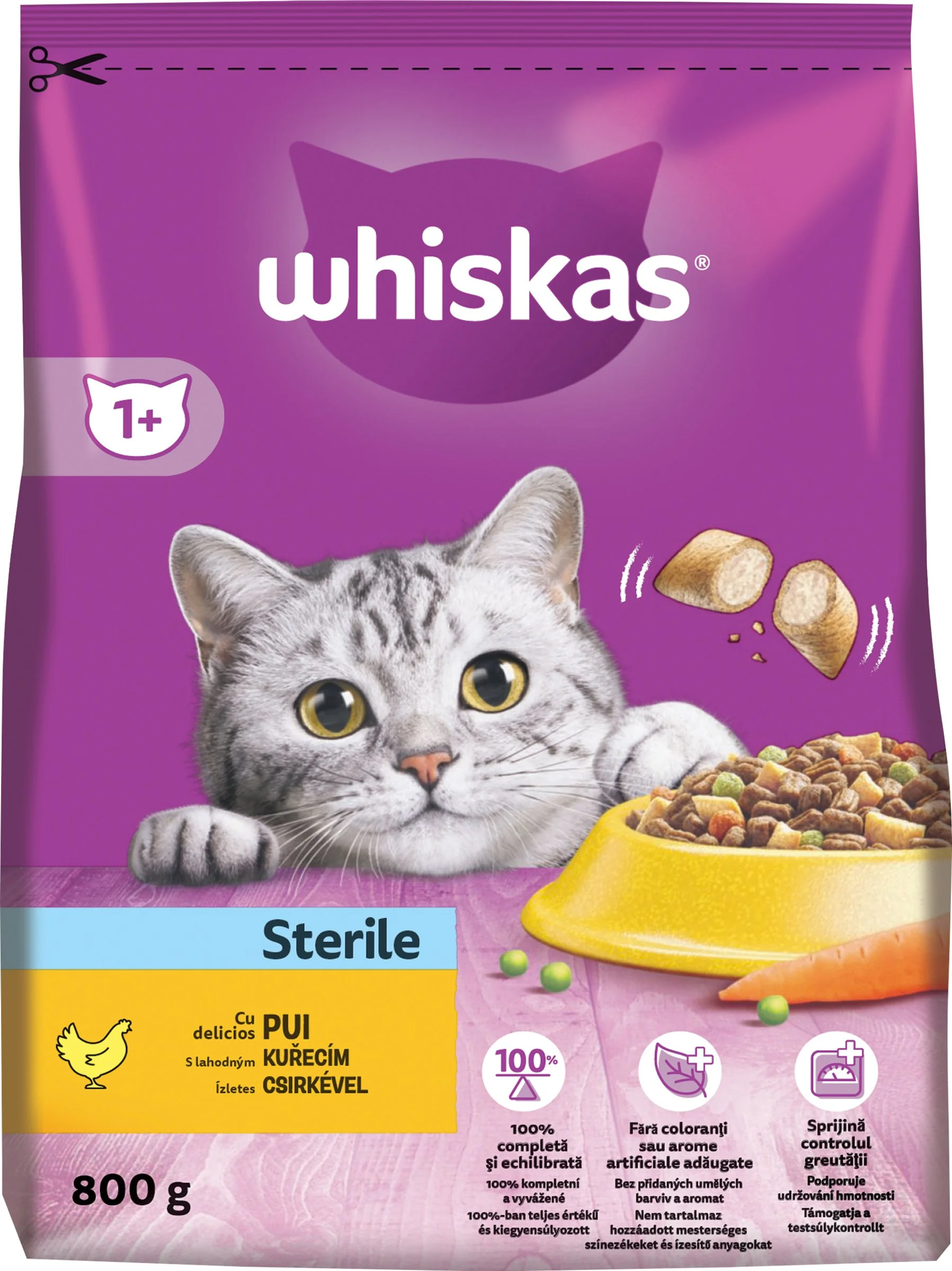 WHISKAS Granule Sterile s Kuracím 800G 1×800g, granule pre mačky