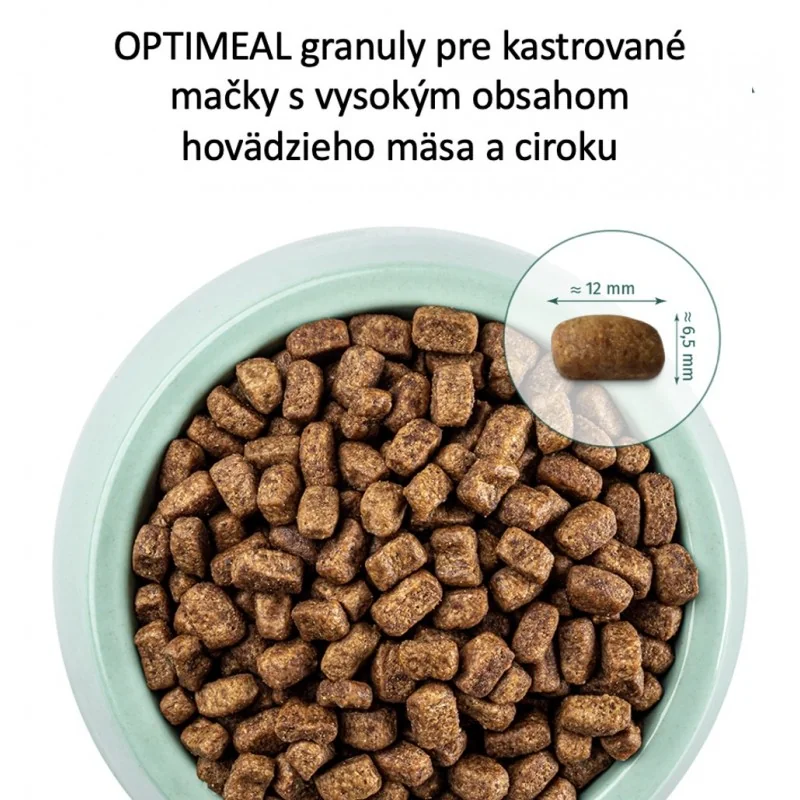 OPTIMEAL™ Superpremium pre všetky kastrované mačky s hovädzim mäsom a ciroku 1,5 kg (4652)