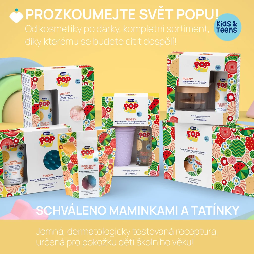 CHICCO Šumivé kúpeľové bomby POP pre deti a teenagerov 1x3 ks