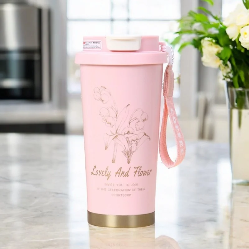 Livefy termohrnček Lovely Flower 550ml, ružový
