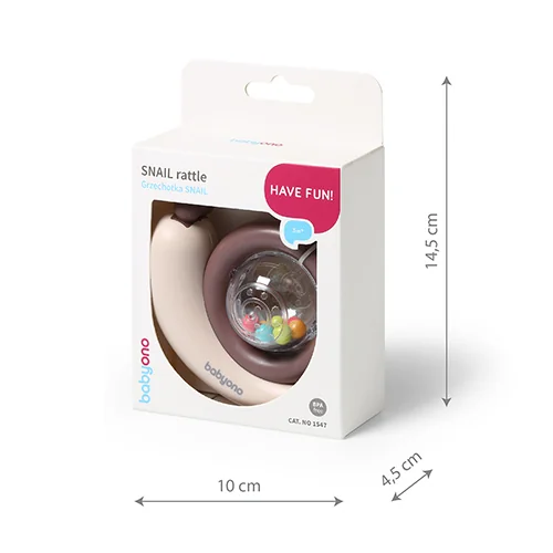 BABYONO Hrkálka slimáčik 3m+ 1×1 ks, hrkálka