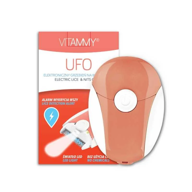 VITAMMY UFO Elektronický hrebeň na vši a hnidy, koralový 1×1 ks, elektronický hrebeň