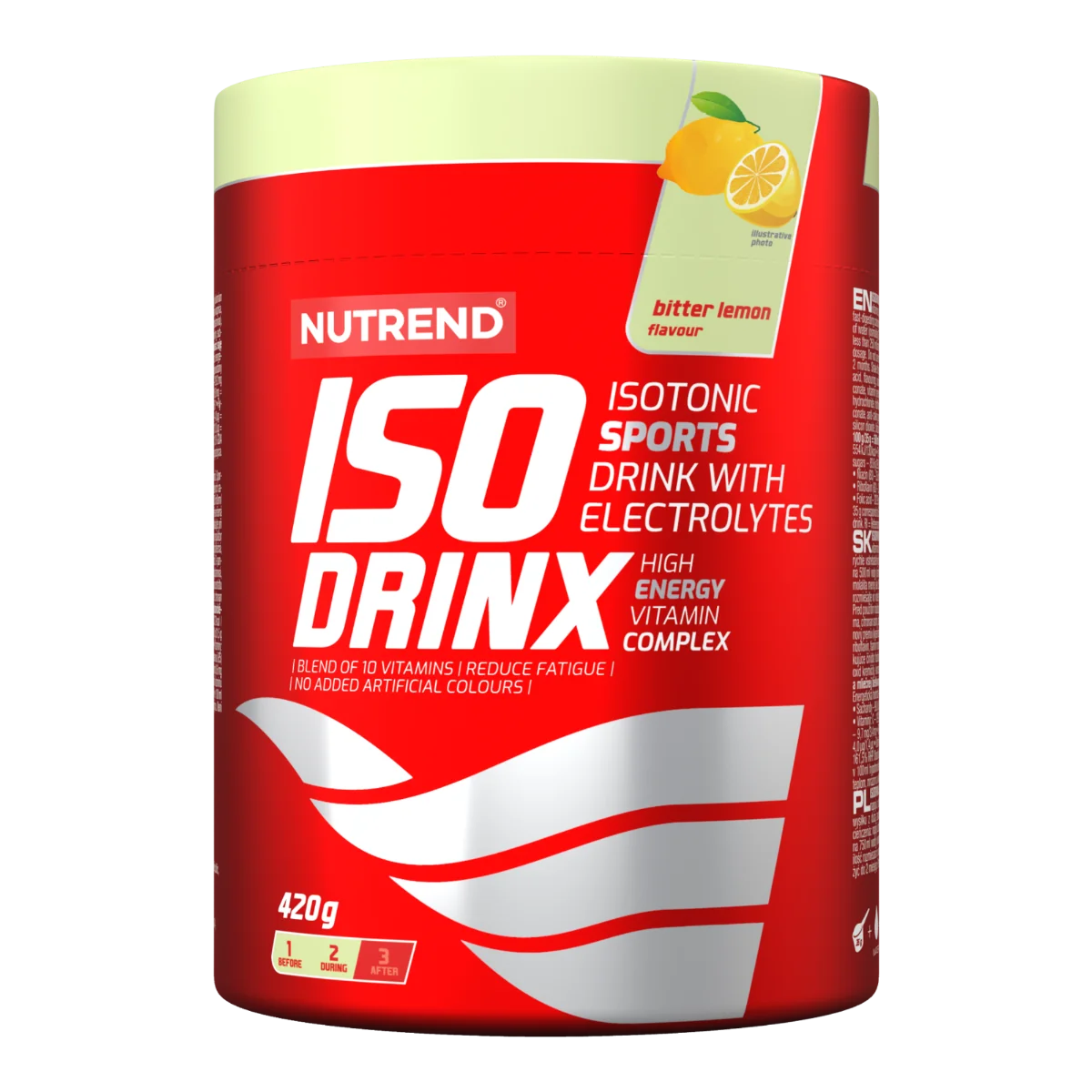 Nutrend ISOdrinX bitter lemon 1×420 g, nápoj pre športovcov