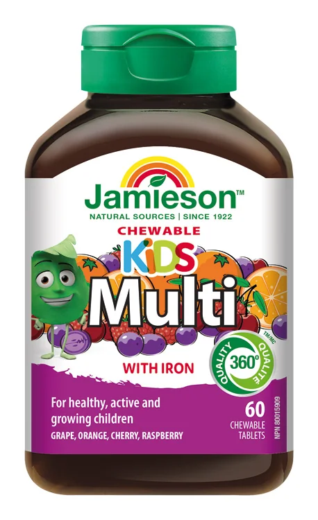 JAMIESON MULTI KIDS MULTIVITAMÍN S VITAMÍNOM C 1×60 tbl, na cmúľanie pre deti