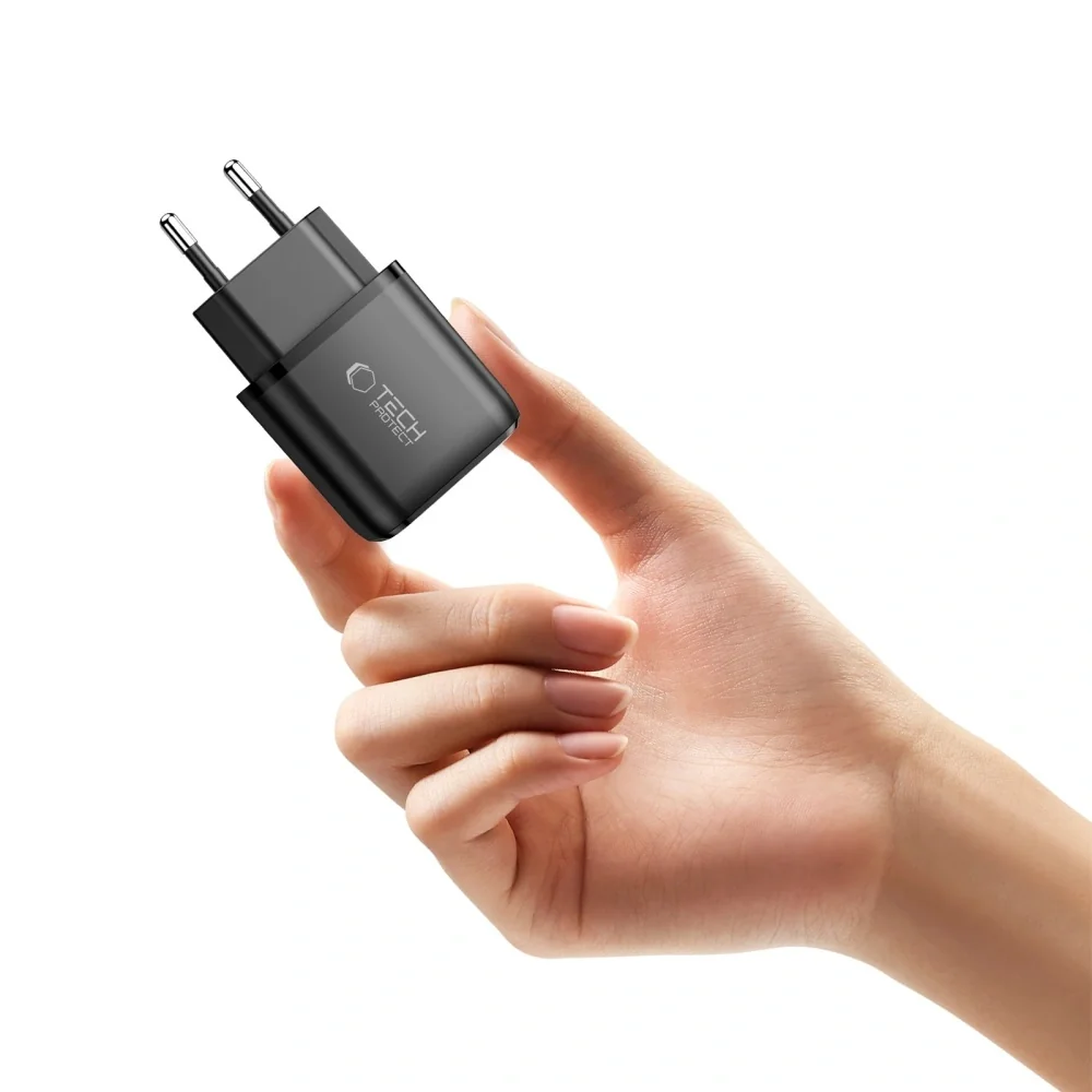 Tech-Protect NCA30 sieťová nabíjačka 30W PD QC, čierna