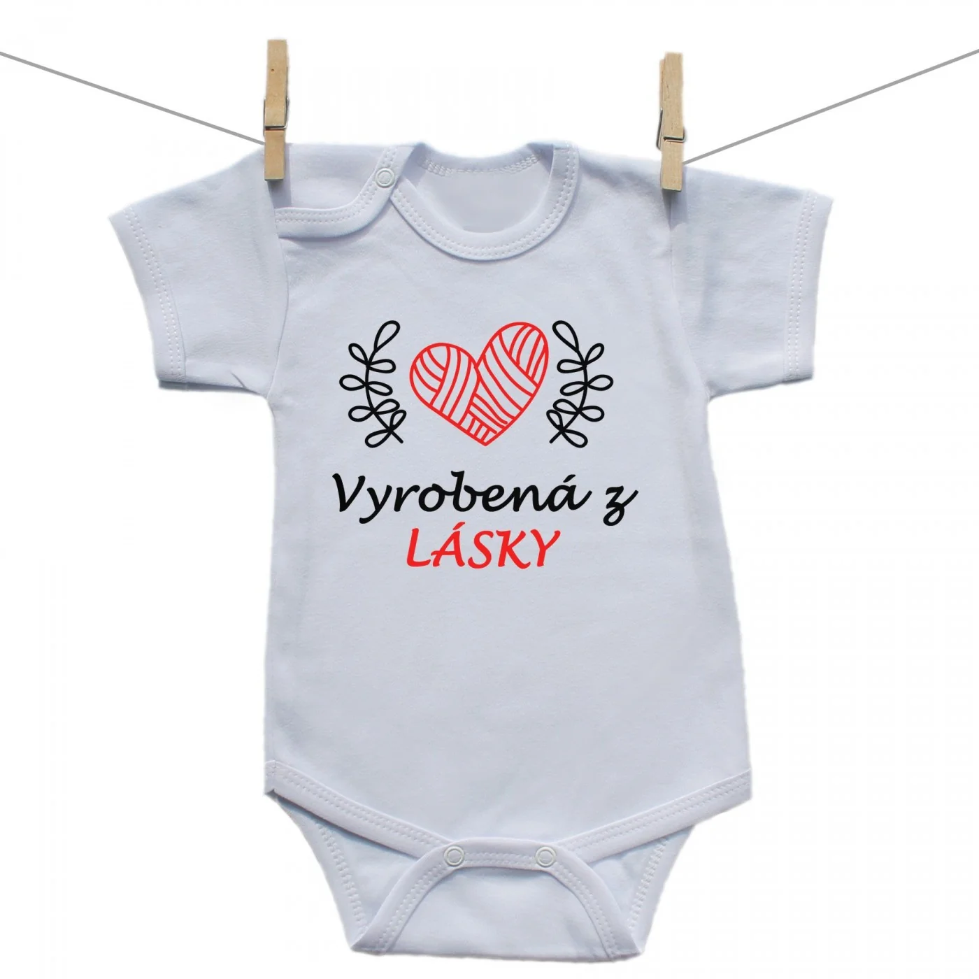 Boodyy Body s krátkym rukávom Vyrobená z lásky Veľkosť: 86