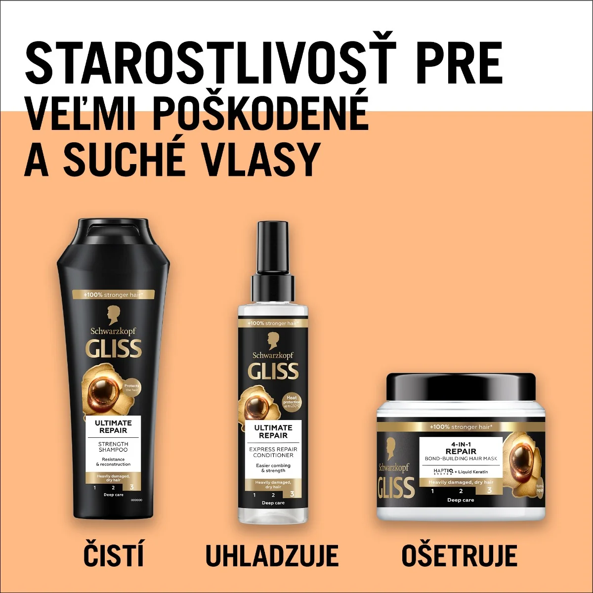 Schwarzkopf Gliss šampón Ultimate Repair 1×400 ml, šampón