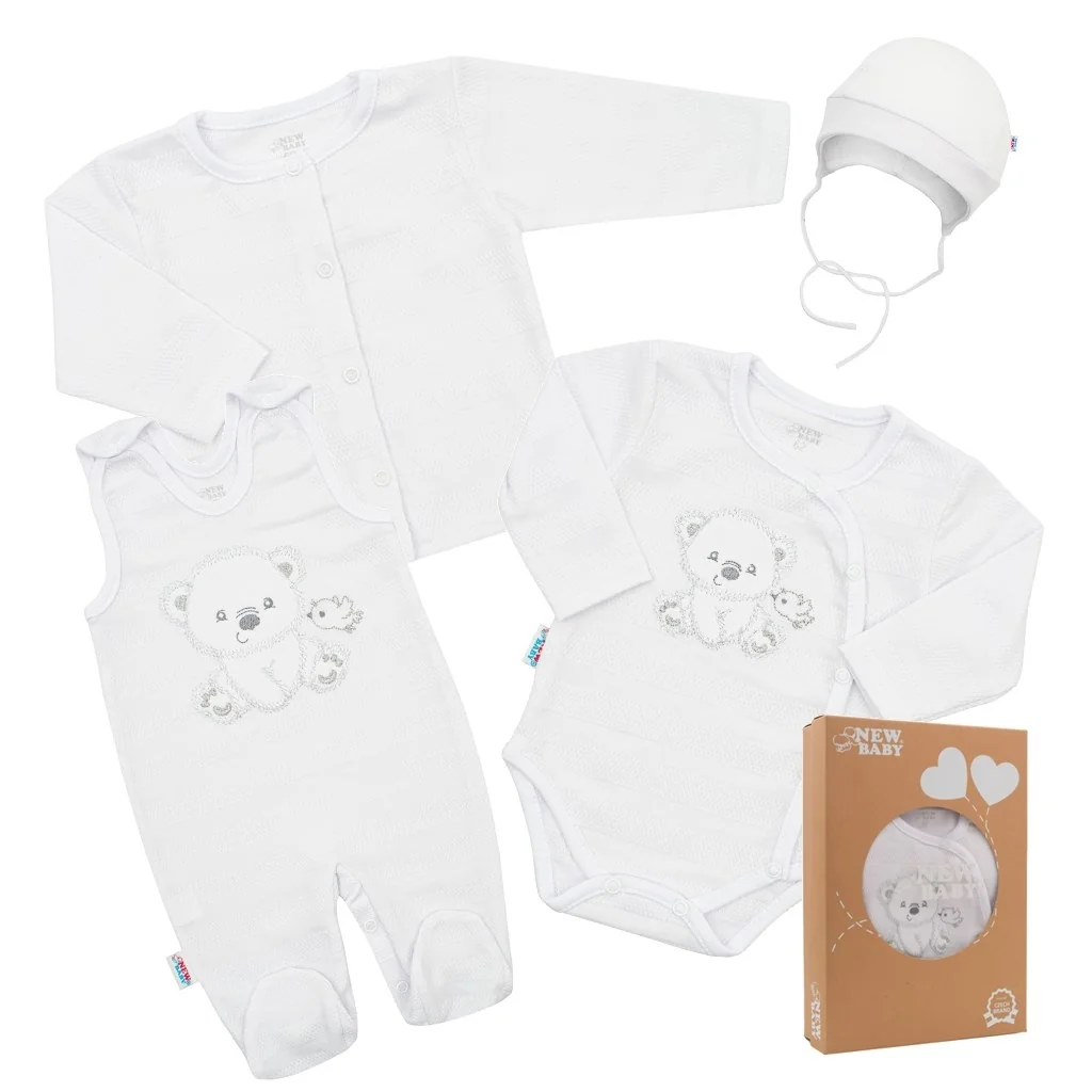Dojčenská súprava do pôrodnice New Baby Sweet Bear biela 56