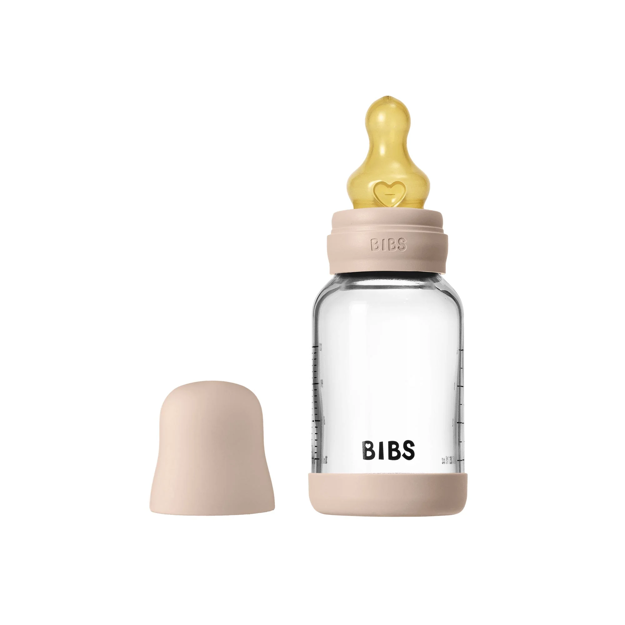 BIBS antikoliková sklenená fľaša s kaučukovým cumlíkom 120ml - Blush