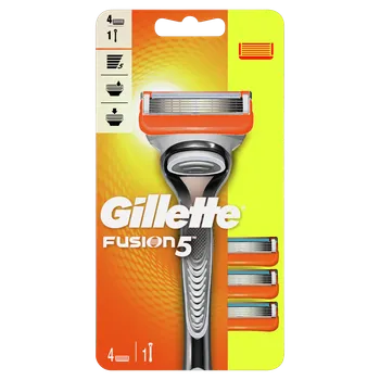 Gillette Fusion strojček + 4 hlavice 1×1 ks, holiaci strojček + náhradné hlavice