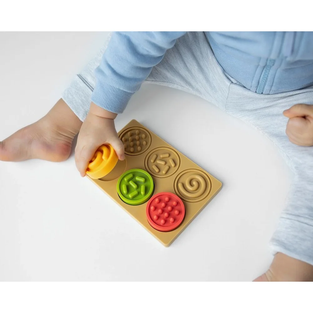 Puzzle senzorické kolieska, pastelové 