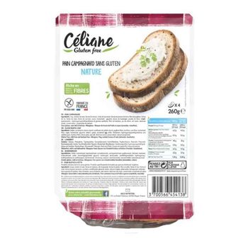 Celiane bezlepkový krájaný chlieb rustikálny 1×260 g, krájaný chlieb