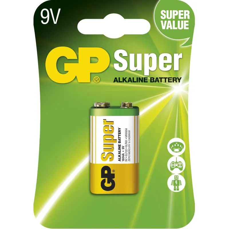 GP alkalická batéria SUPER 9V (6LF22)