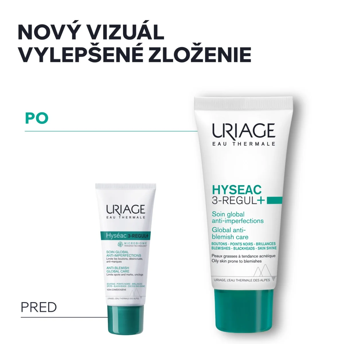 URIAGE HYSEAC 3-Regul+ 1×40 ml, denný krém pre pleť s nedokonalosťami