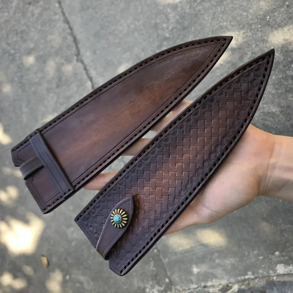 Damaškový kuchynský nôž Takara-Hnedá 1 ks, 32cm