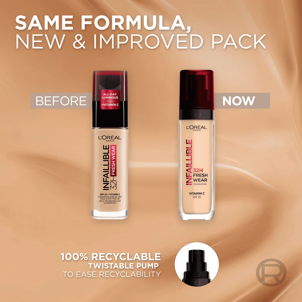 L´Oréal Paris Infaillible 32h Fresh Wear make-up 015 Porcelain, 30 ml 1×30 ml, dlhotrvajúci make-up