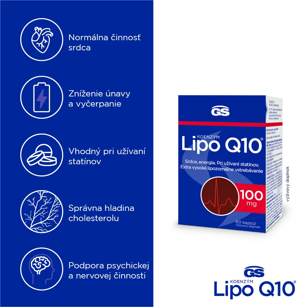 GS Koenzym Lipo Q10 100 mg 1×60 cps, výživový doplnok