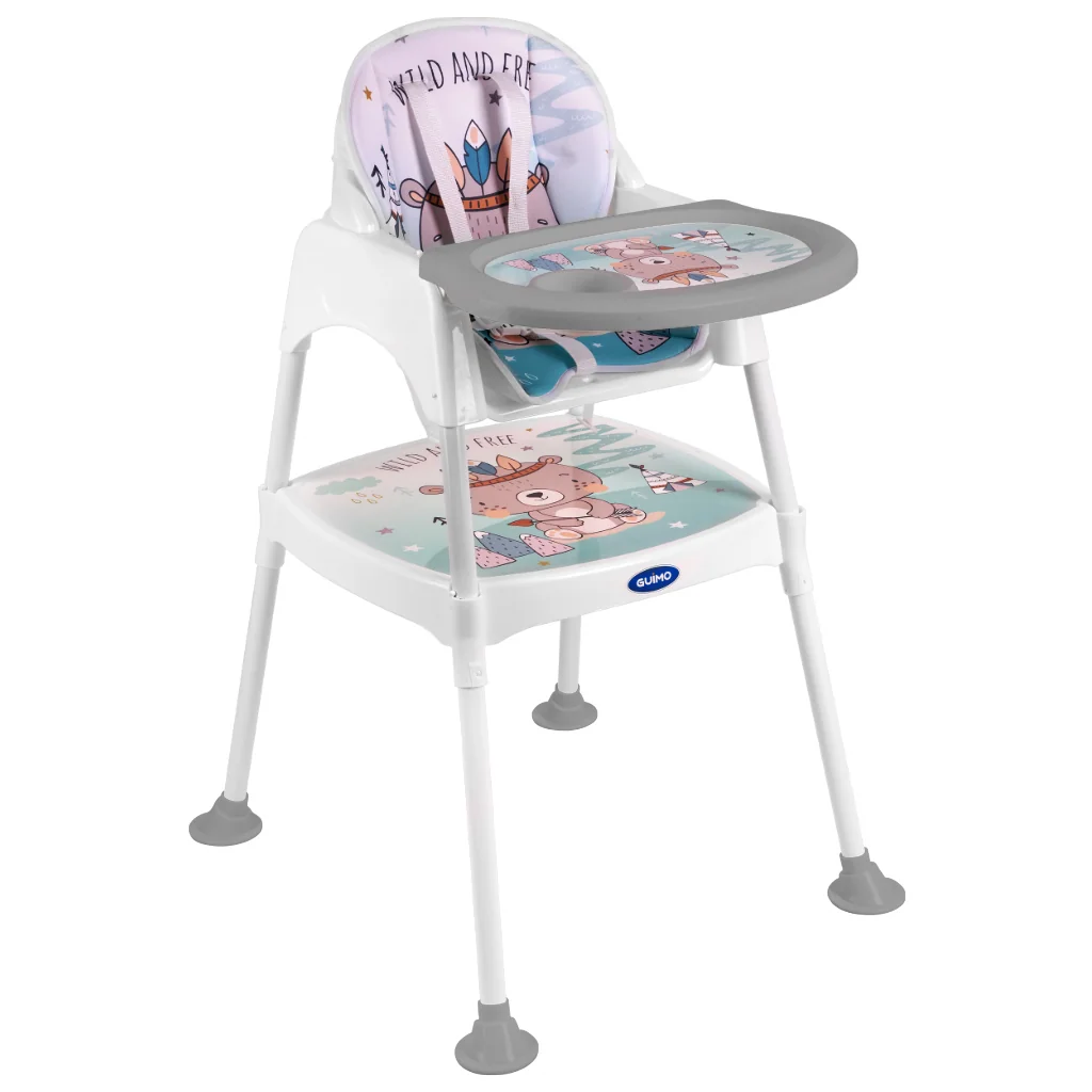 Stolička detská jedálenská 3v1 GUIMO Medvedík