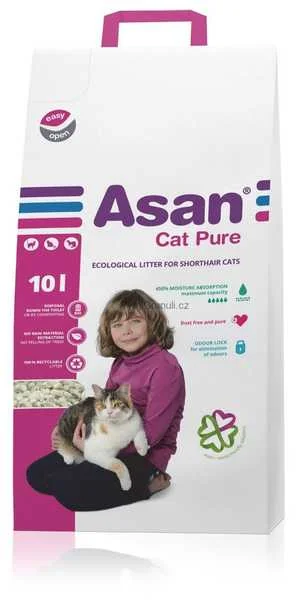 Asan Cat Podstielka Pure "Poškodený obal" 1×10 l, mačacia podstielka s poškodeným obalom, chýba max 10% obsahu