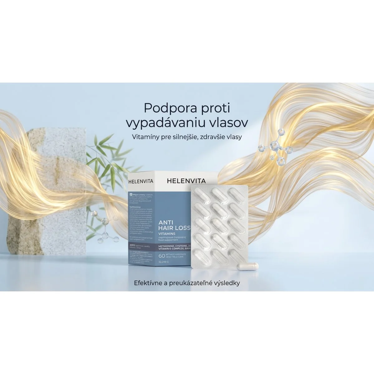 Helenvita Vitamíny na vlasy s biotínom a zinkom 60 kapsúl