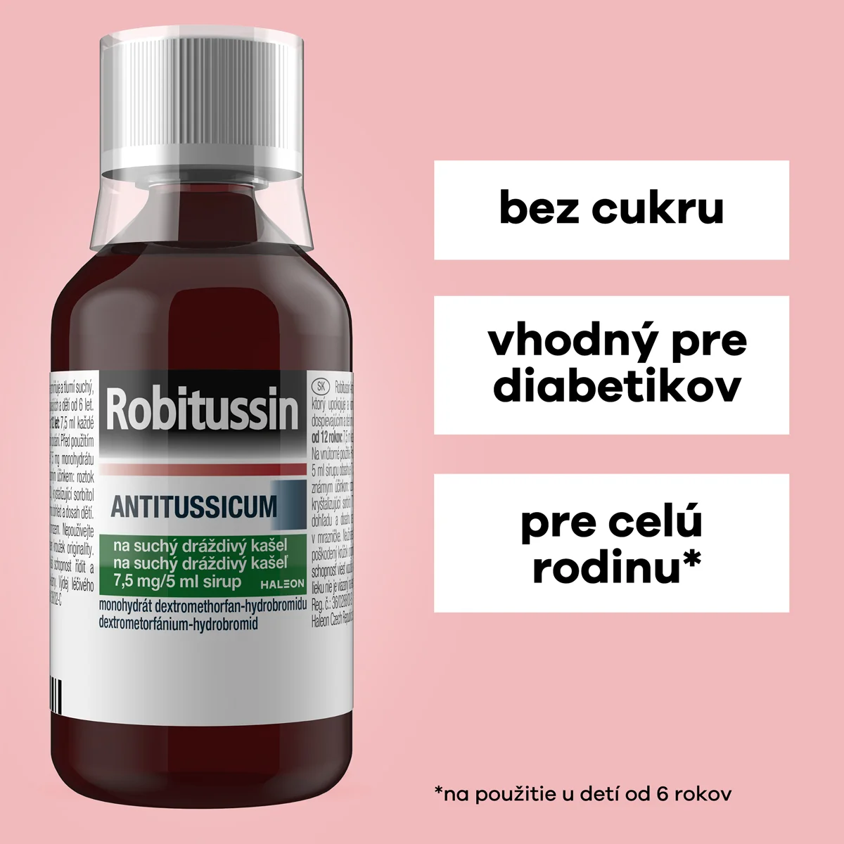 Robitussin Antitussicum sirup 1x100 ml, sirup na suchý kašeľ