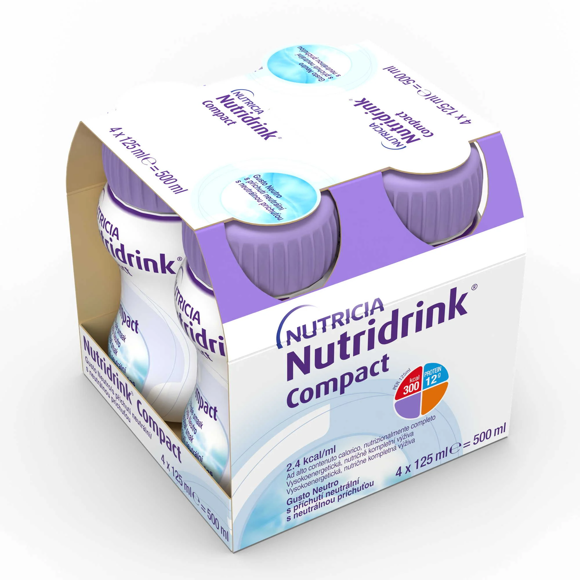 NUTRIDRINK Compact s neutrálnou príchuťou 4 × 125 ml