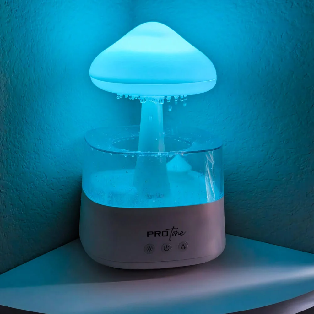 MG Rain Mushroom zvlhčovač vzduchu 450ml RGB, biely