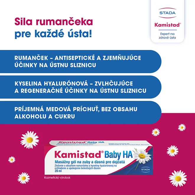 Kamistad Baby HA gel 20 ml 1×20 ml, masážny gél na zuby