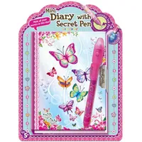 Alltoys mini denník s tajným perom motýle