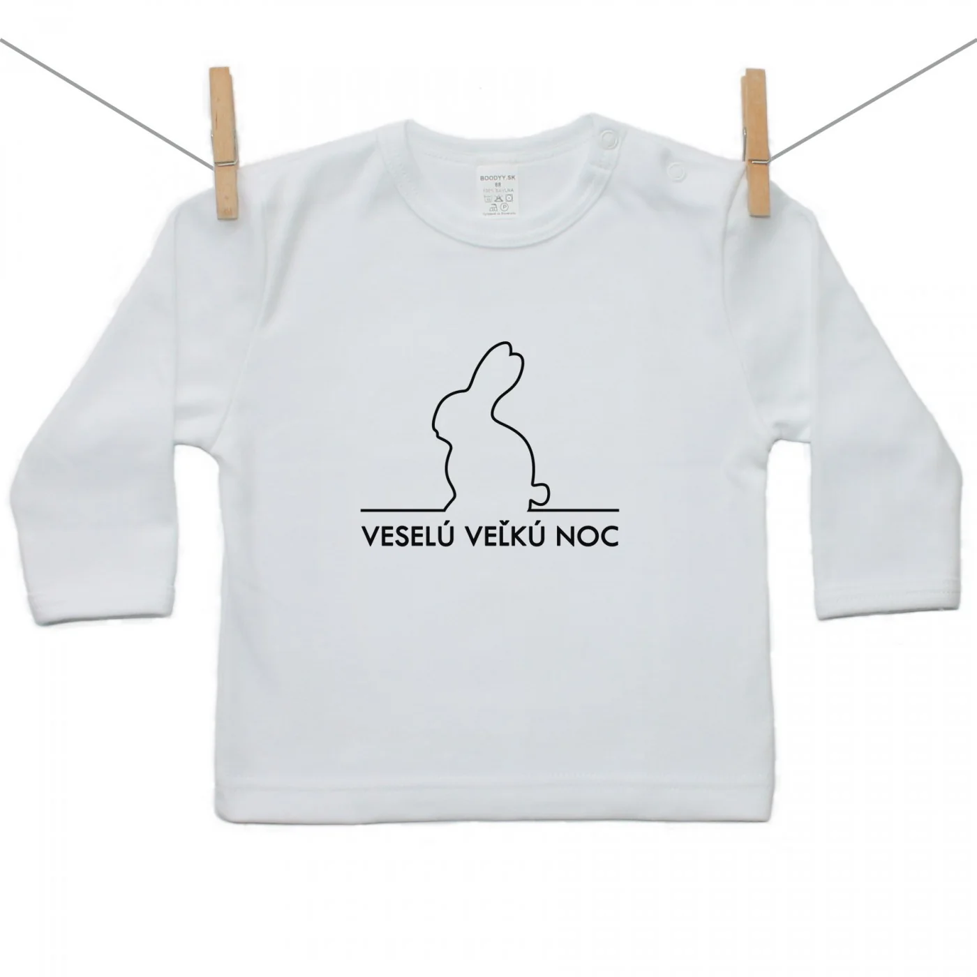 Boodyy Tričko s dlhým rukávom Veselú Veľkú noc 3 Veľkosť: 86