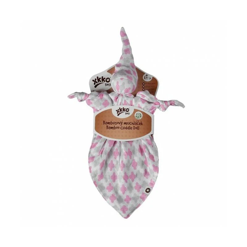 XKKO Bambusový maznáčik - Scandinavian Baby Pink Cross