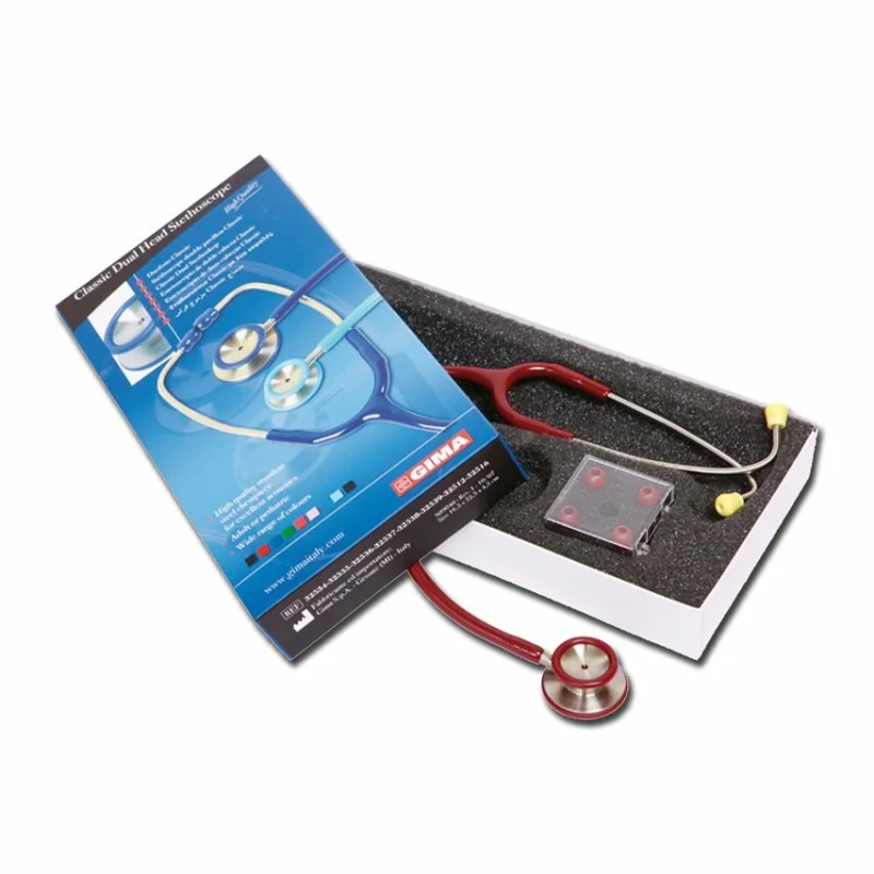 GIMA Classic dvojhlavový stetoskop pre internú medicínu, bordový