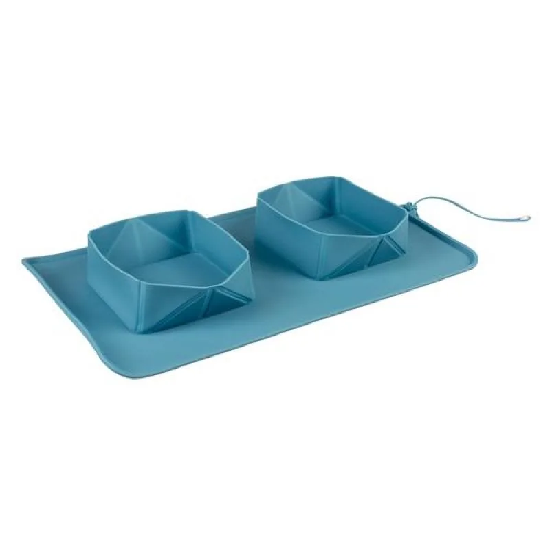 DUVO+ Silikónová skladacia dvojmiska na cestovanie 600ml 39x23,5x5cm
