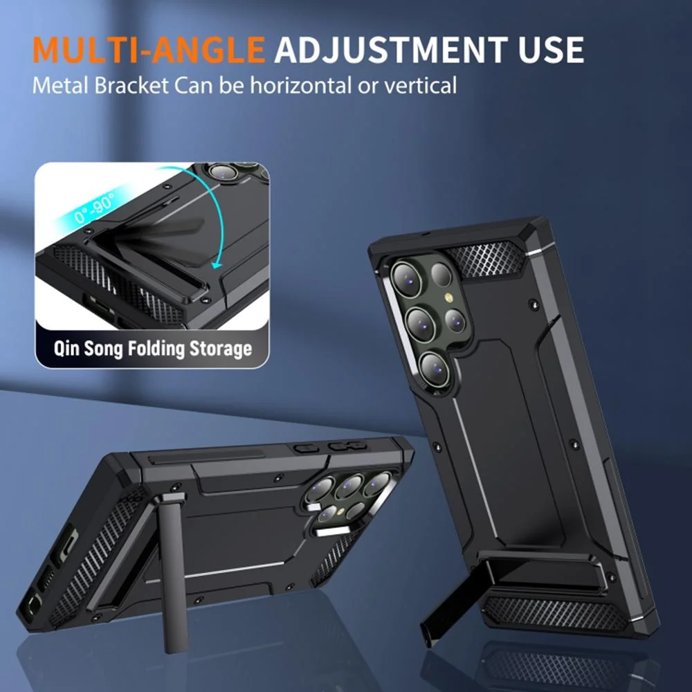 Puzdro Hybrid Armor Kickstand pre Samsung Galaxy S24 Ultra - Čierna Hybrid Armor, TPU + PC