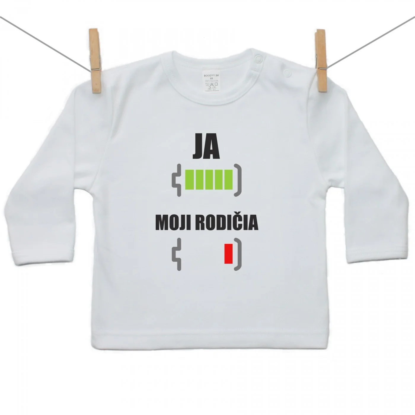 Boodyy Tričko s dlhým rukávom Batéria nabitá Veľkosť: 116