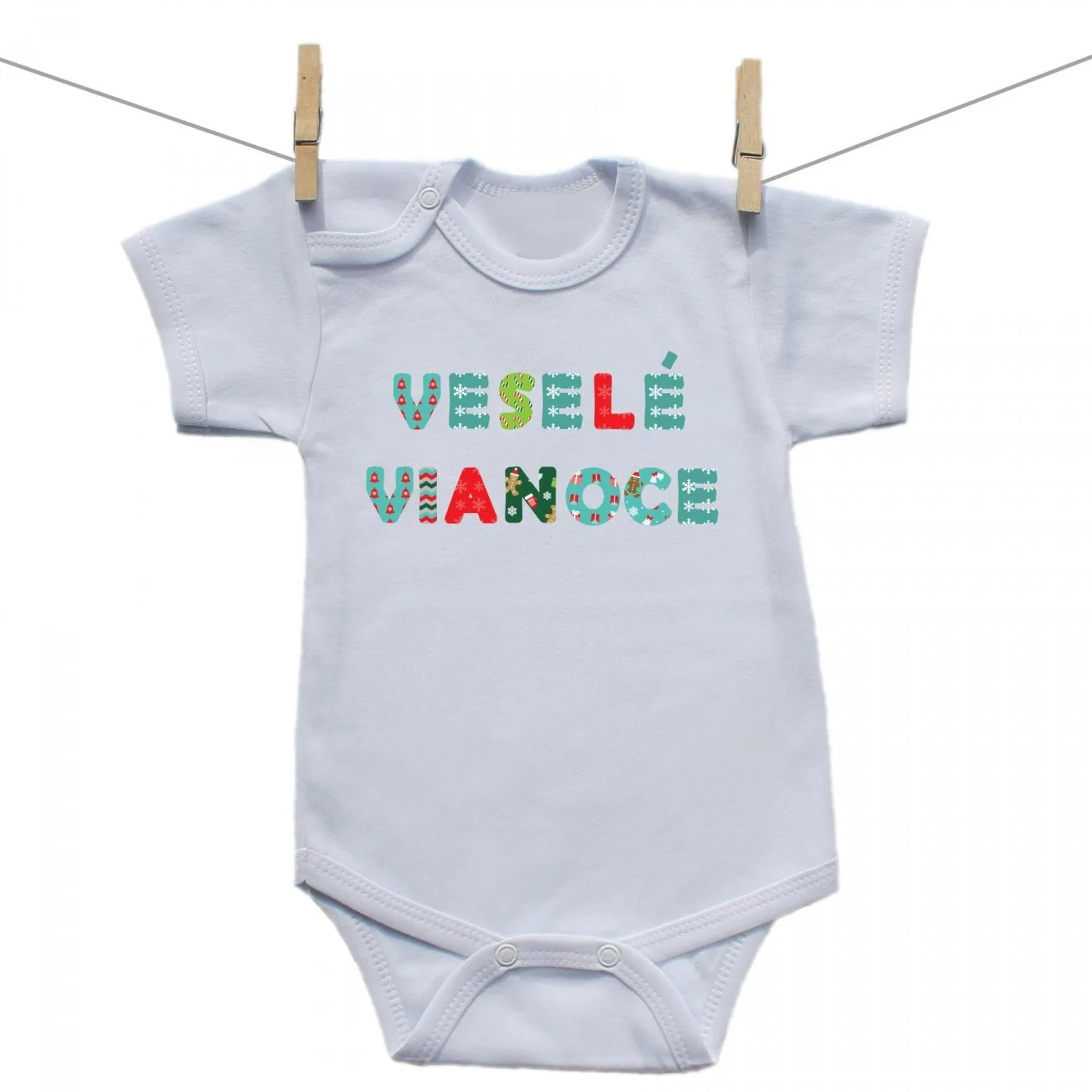 Boodyy Body s krátkym rukávom Veselé Vianoce Veľkosť: 80