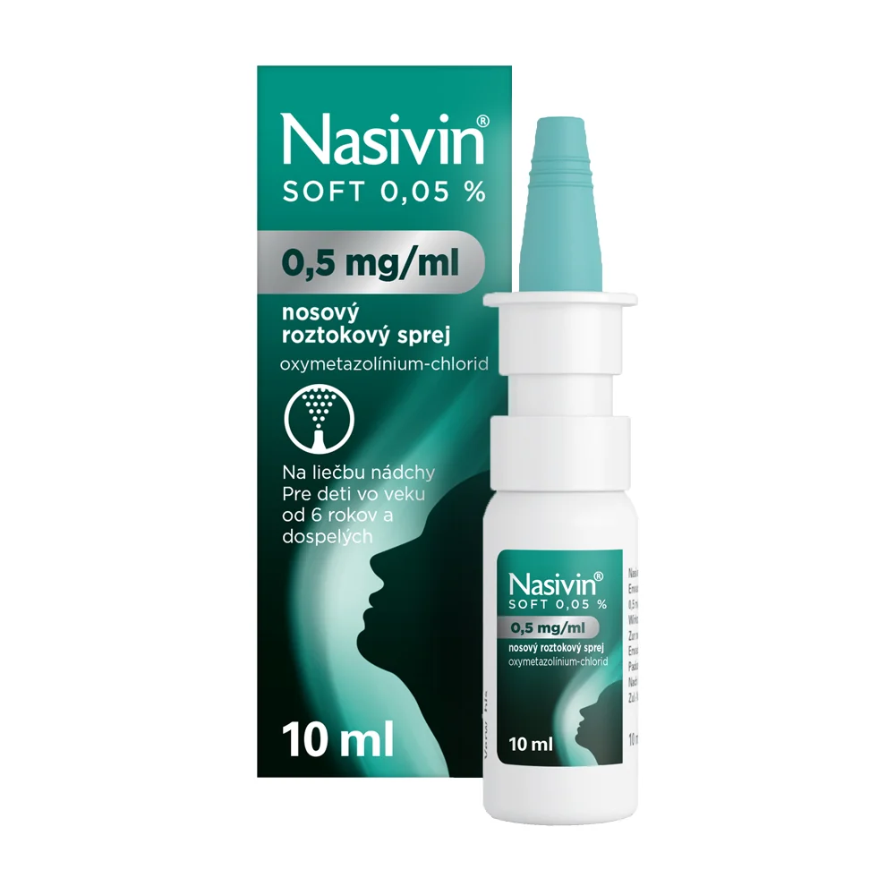 Nasivin® Soft 0,05 % 0,5 mg/ml 1×10 ml, nosový roztokový sprej